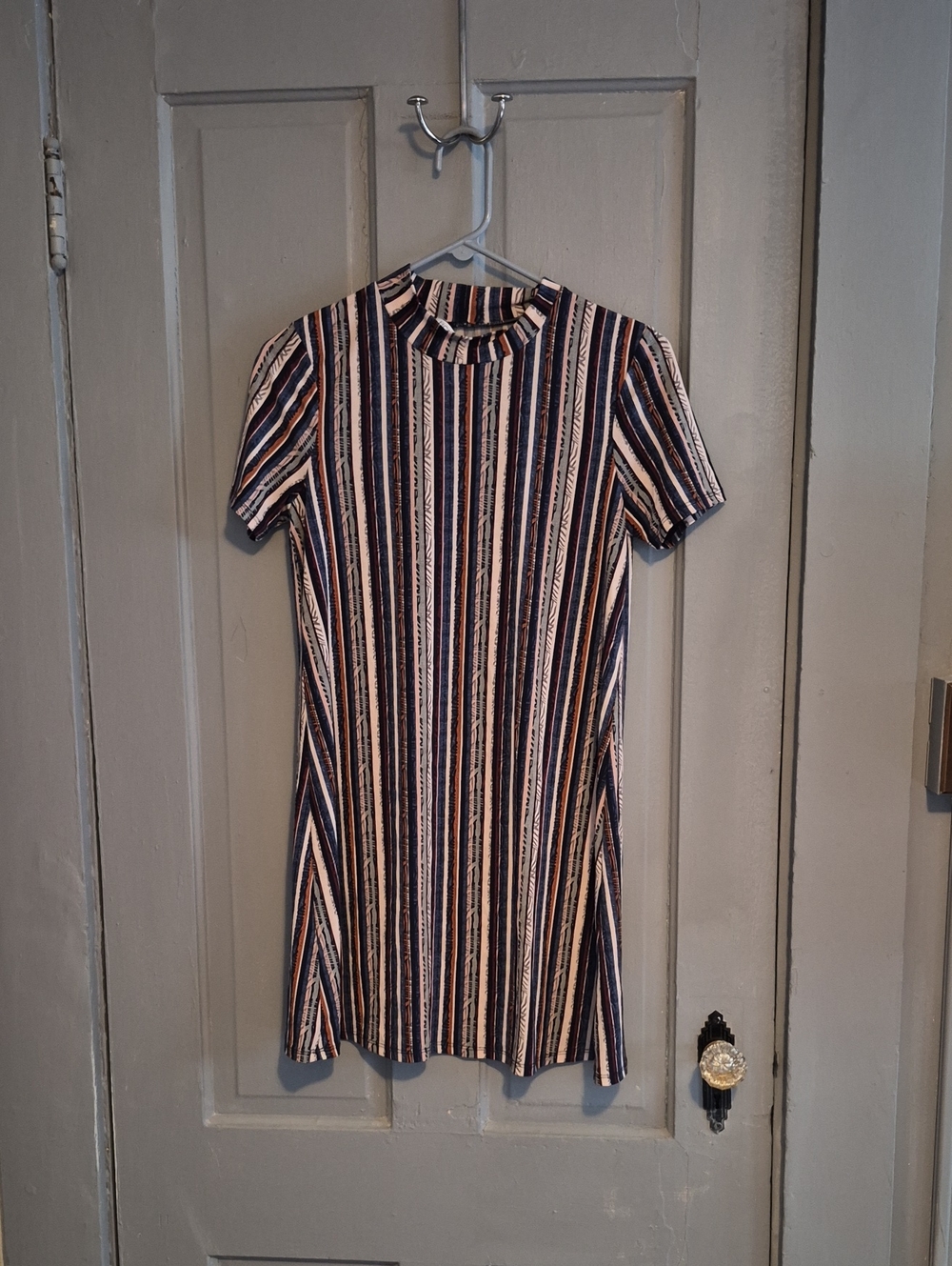 BCBGeneration Striped Tunic Dress in Navy, White, Pink